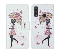 Tnviud Housse Case PU Cuir Cover Flip Etui Coque Protection Skin pour Teracube 2S / Teracube 2E / Teracube Thrive (Umbrella Girl Design)