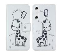 Tnviud Housse Case PU Cuir Cover Flip Etui Coque Protection Skin pour Xreal Beam Pro 6.5" (Giraffe Design)