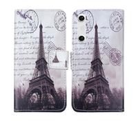Tnviud Housse Case PU Cuir Cover Flip Etui Coque Protection Skin pour Xreal Beam Pro 6.5" (Stamp Tower Design)