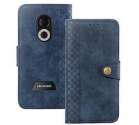 Tnviud TPU Silicone Housse Flip Etui Coquepour PU Cuir Case pour Doogee S61 / S61 Pro / S51 6" Premium Étui Cas Couverture Protecteur Cover Portefeuille Support à Rabat (Bleu)