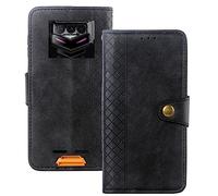Tnviud TPU Silicone Housse Flip Etui Coquepour PU Cuir Case pour Doogee S89 / S89 Pro 6.3" Premium Étui Cas Couverture Protecteur Cover Portefeuille Support à Rabat (Noir)