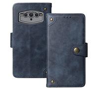 Tnviud Veritable Cuir Housse Téléphone Case pour DOOGEE S100 6.58" TPU Silicone Coque Étui Cas Couverture Protecteur Cover Portefeuille Antichoc Cover Case (Bleu)