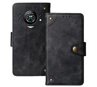 Tnviud Veritable Cuir Housse Téléphone Case pour Doogee S98 6.3" TPU Silicone Coque Étui Cas Couverture Protecteur Cover Portefeuille Antichoc Cover Case (Noir)