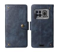 Tnviud Veritable Cuir Housse Téléphone TPU Silicone Case pour DOOGEE S200 Max 6.72" Coque Étui Cas Couverture Protecteur Cover Portefeuille Antichoc Cover Case (Bleu)