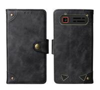 Tnviud Veritable Cuir Housse Téléphone TPU Silicone Case pour Gigaset GLX8 Plus 2.4" Coque Étui Cas Couverture Protecteur Cover Portefeuille Antichoc Cover Case (Noir)