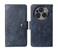 Tnviud Veritable Cuir Housse Téléphone TPU Silicone Case pour Oukitel WP55 / WP55 Pro 5G 6.6" Coque Étui Cas Couverture Protecteur Cover Portefeuille Antichoc Cover Case (Bleu)