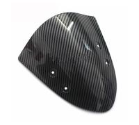 TNVYRFS Déflecteur Pare-Brise pour ER-6N ER6N 2012 2013-2016 Peinture en Fibre De Carbone Noire Déflecteur De Vent Carénage Pare-Brise De Moto Visière Pare-Brise Double Bulle Carénage(Carbon Paint)