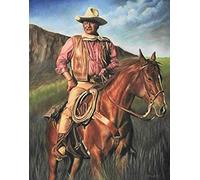 TNXEV 5D Cheval DIY Diamant Peinture Cowboy John Wayne Cristal Peinture Diamants Décoratifs Super Star DIY Diamant Broderie Kits 50x60cm