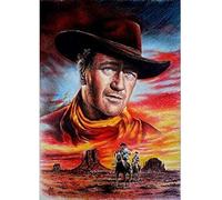 TNXEV Kit de peinture diamant 5D à faire soi-même, John Wayne, kit complet de point de croix, mosaïque, décoration d'intérieur, 40 x 40 cm
