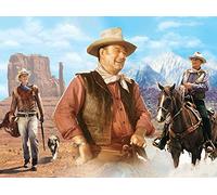 TNXEV Kit de peinture diamant 5D DIY, Cowboy occidental John Wayne Cristal Strass Point de croix, Décoration murale Oeuvre d'art Cadeau 40x50cm