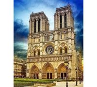 TNXEV Kits de peinture diamant 5D à faire soi-même Notre-Dame de Paris Kits de peinture diamant pour adultes Kits de bricolage artisanaux Foret rond 40x50cm