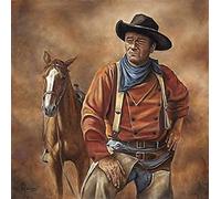 TNXEV Peinture diamant 5D à faire soi-même, broderie au point de croix, Cowboy John Wayne, artisanat en plastique, perceuse complète, carré/rond, strass, ensembles de peinture, 30 x 40 cm