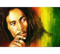 TNXEV Peinture diamant 5D à faire soi-même, broderie complète au point de croix, thème Reggae Bob Marley Singer, décoration d'intérieur, 50 x 60 cm