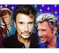 TNXEV Peinture diamant 5D à faire soi-même Johnny Hallyday, broderie complète en 3D, point de croix, mosaïque, décoration d'intérieur, 50 x 60 cm