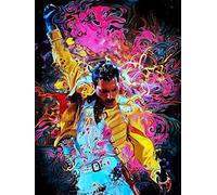 TNXEV Peinture diamant 5D à faire soi-même, motif Queen Band Freddie Mercury, mosaïque, broderie complète, strass, point de croix, décoration murale pour la maison, 30 x 40 cm