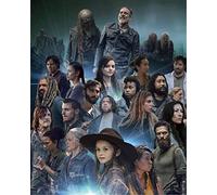TNXEV Peinture diamant 5D Personnage du film The Walking Dead, broderie diamant rond à faire soi-même, point de croix, décoration d'intérieur 30x40cm