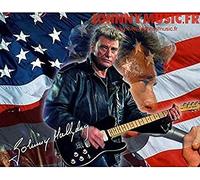 TNXEV Volldiamantstickerei Johnny Hallyday 5D Diamantmalerei Kreuzstich 5D Diamantmosaikmuster Strasssteine 50x60cm