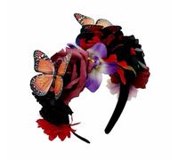 Tnxpumi Coiffe pour Halloween, Noël, Mexique, fleurs, papillon, bal masqué pour femme (1#)