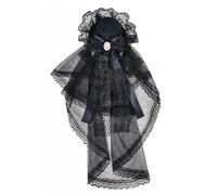 Tnxpumi Mini chapeau haut-de-forme gothique pour femme - Chapeau haut de forme - Chapeau de cosplay - Tulle court en dentelle - Accessoire Lolita (noir)