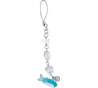 Tnyvm Blue Ocean Shell Chaîne de téléphone avec breloque poisson étoile porte-clés en acrylique pour sac pendentif bijoux cadeau décoration