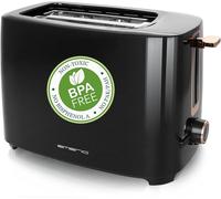 To-125131.1 Grille-Pain Avec 2 Fentes Extra Larges Pour 2 Tranches De Pain Dans Un Toast Avec Tiroir Ramasse-Miettes Amovible,7 Niveaux De Brunissage Réglables,Sans Bpa,Noir/Doré