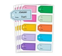 To and from - Lot de 500 étiquettes autocollantes pour emballage cadeau, 6,3 x 3,1 cm, couleurs vives, pour toutes les occasions