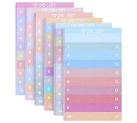 To Do List Notes Lot de 6 Blocs de Notes Adhésives Notes Autocollantes Colorés avec Lignés Couleur Sticky Notes Bloc-notes Feuillets Autocollants pour Bureau de L'École à Domicile