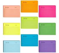 To Do Liste Notes 9 Pièces Notes Autocollantes Colorées Blocs Quotidienne Petit Pour Planificateur École Maison Bureau Domicile Rappel Avec Lignes 450 Feuilles 10×7 Cm