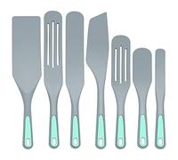 To encounter Lot de 7 spurtles en silicone antiadhésifs, spatule en silicone, résistant à la chaleur 580 °C, pour mélangeur à salade, gâteau et steak