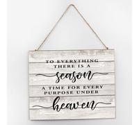 To Everything There Is A Season A Time for Every Purpose Under Heaven - Décoration murale en bois personnalisée - Écriture antique - Plaque en bois - Décoration d'intérieur pour bureaux et cabines