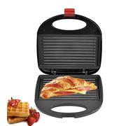 To-gas-pain sandwich, Waffle Maker 3 en 1, alimentation 750W, équipée de feux à double indicateur et de mécanisme de verrouillage, poignée de touche fraîche, plateau à pâtiss black Horizontal stripes