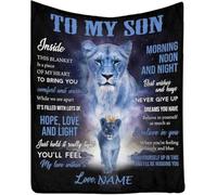 to My Dad Lion Blanket from Son Or Daughter Personalized Blanket Never Forget That You Apart Great Customized Gifts Father's Day Birthday Christmas Thanksgiving Wedding Anniversary