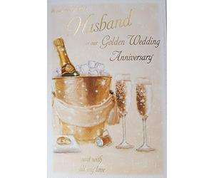 to my Wonderful Husband on Our 50e anniversaire de mariage Grande carte de vœux Gr031 kit