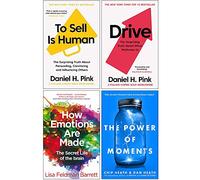 To Sell Is Human, Drive Daniel Pink, How Emotions Are Made, The Power of Moments Collection 4 Books Set