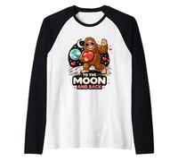 to The Moon and Back Sasquatch Valentine Love Humour Manche Raglan