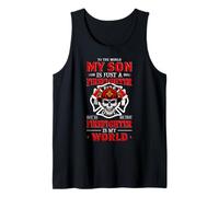 to The World My Son is Just A Firefighter Funny Firefighters Débardeur