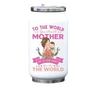 To The World You are A Mother But to The Family You are The World Bouteille isotherme pour boissons Blanc Taille unique