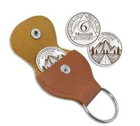 To Thine Own Self be True AA Chips with Holster Year, marron, 6.Six Months Sober (with holster), Moderne