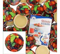 TO82 Lot de 50 couvercles à visser pour bocaux, bord rond, convient pour la conservation et la conservation de 230 ml, 350 ml, 435 ml