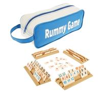 Toaboa Rummy Lot de 116 Jeux de Rummy ABS avec Wildcard pour 2 à 4 Personnes, Jeu en Bois réglable pour Les soirées de Jeu, Les Voyages, Les Festivals et Les Amateurs de Jeux de stratégie