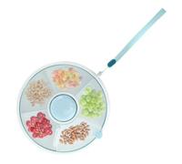 Toaboa Snack Spinner - Boîte à goûter rotative étanche de 18 cm avec 5 compartiments, boutons interactifs - Couvercle transparent - Pour l'extérieur, les familles, les fêtes, les écoles, les jardins