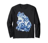Toad Floral avec Fleurs Delft Art Chinoiserie Bleu Toile Manche Longue