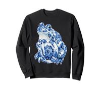 Toad Floral avec Fleurs Delft Art Chinoiserie Bleu Toile Sweatshirt
