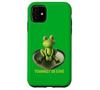 Toadally in Love Coussin de lys en Forme de Grenouille Assise sur Un cœur Coque pour iPhone 11