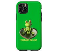 Toadally in Love Coussin de lys en Forme de Grenouille Assise sur Un cœur Coque pour iPhone 11 Pro