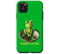 Toadally in Love Coussin de lys en Forme de Grenouille Assise sur Un cœur Coque pour iPhone 11 Pro Max