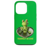Toadally in Love Coussin de lys en Forme de Grenouille Assise sur Un cœur Coque pour iPhone 13 Pro