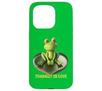 Toadally in Love Coussin de lys en Forme de Grenouille Assise sur Un cœur Coque pour iPhone 15 Pro