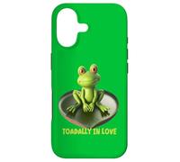 Toadally in Love Coussin de lys en Forme de Grenouille Assise sur Un cœur Coque pour iPhone 17