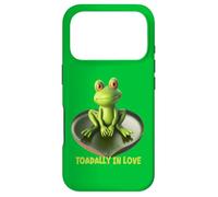 Toadally in Love Coussin de lys en Forme de Grenouille Assise sur Un cœur Coque pour iPhone 17 Pro